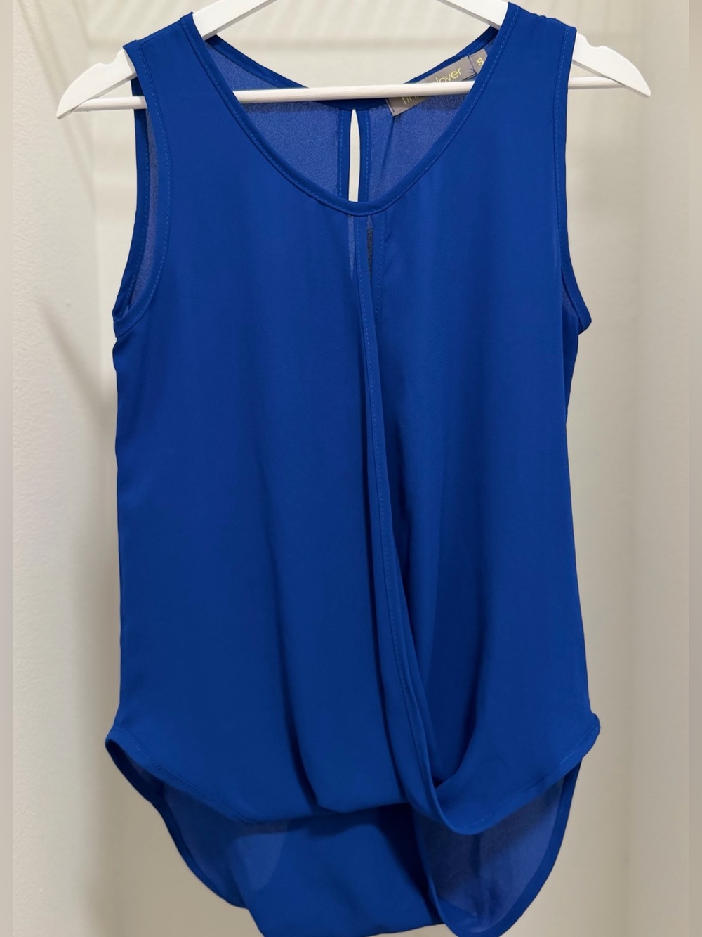 finn & clover Draped Front Sleeveless Camisole - Blue